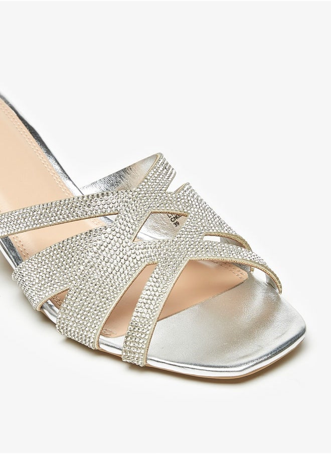 Celeste - Women'S Embellished Slip-On Sandals With Block Heels - Image 1