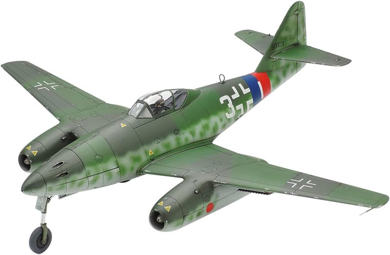 Tamiya 1:48 WWII German Messerschmitt Me262 A-1A Model Kit - Unpainted Plastic Assembly Craft - Image 1