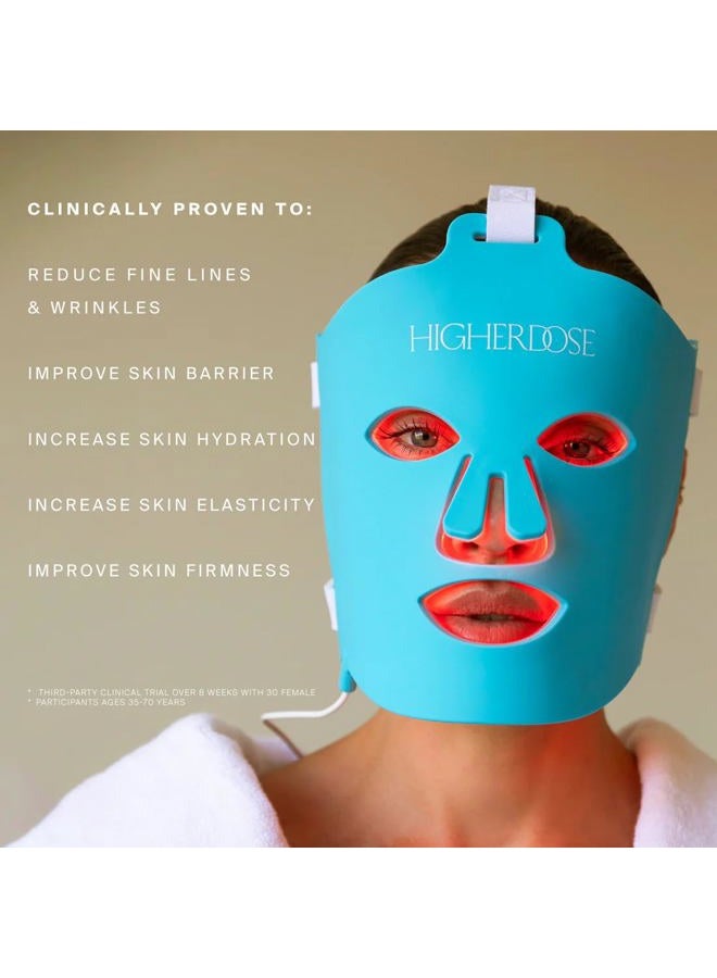 HIGHERDOSE Red Light Therapy Face Mask - Cordless At-Home LED Facial Light Therapy - Promotes Cellular Renewal, Healing, & Glowing Skin - LED Face Mask to Target Fine Lines, Wrinkles & Redness - Image 3