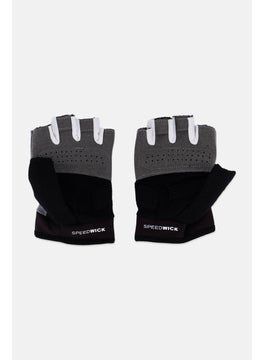 Reebok Men Brand Logo Fitness Gloves, Grey  - Image 2