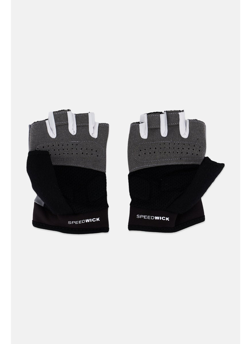 Reebok - Men Brand Logo Fitness Gloves, Grey - Image 1