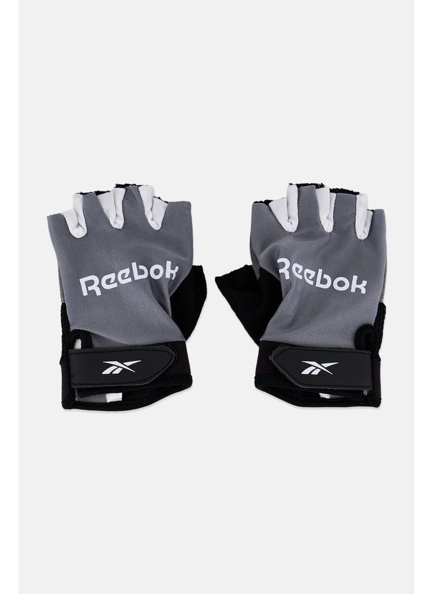 Reebok - Men Brand Logo Fitness Gloves, Grey - Image 1