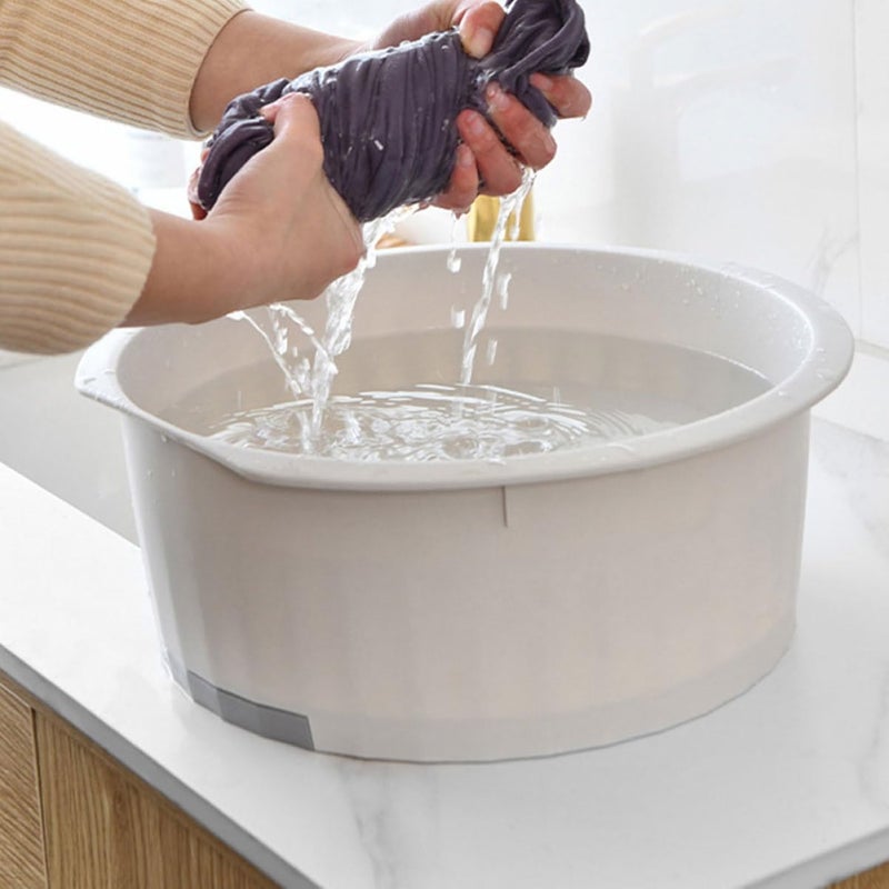 2pcs Portable Wash Basin with Built Washboard for Hand Washing Clothes Non- Plastic Laundry Tub for Home Travel and Dorm Use Grey - Image 5