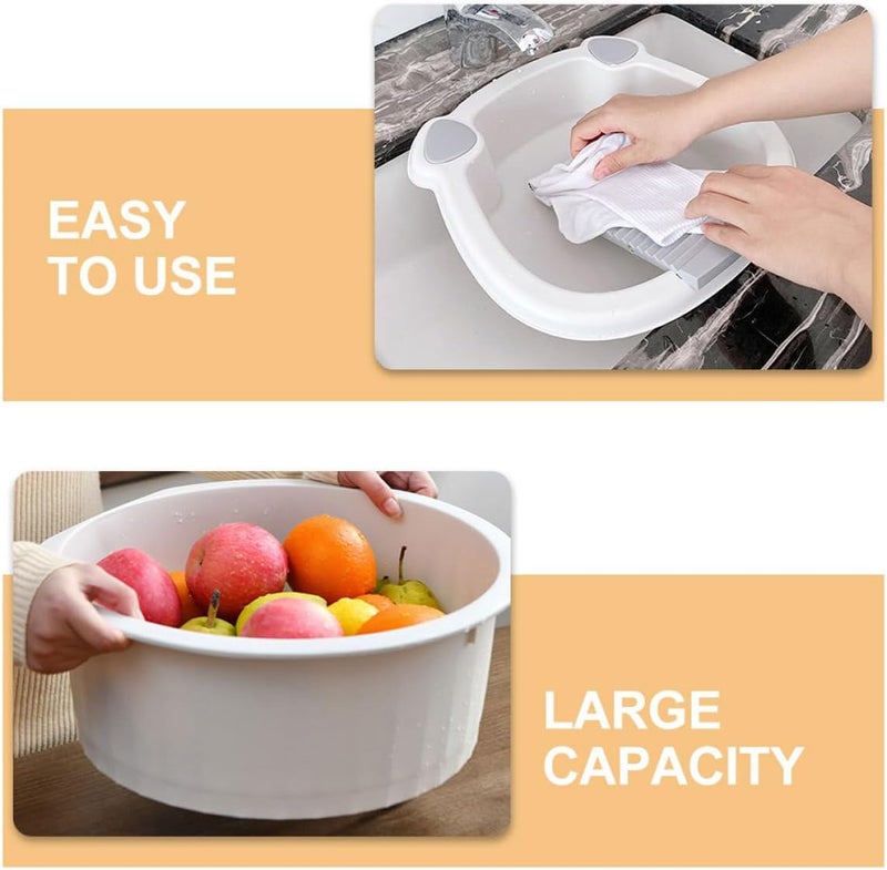 2pcs Portable Wash Basin with Built Washboard for Hand Washing Clothes Non- Plastic Laundry Tub for Home Travel and Dorm Use Grey - Image 3