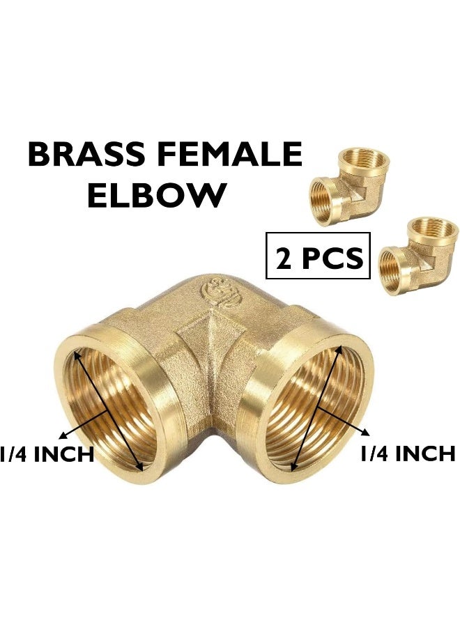 Royal Apex 2Pcs Set Brass Multi Purpose Hose Fittings With Bsp Thread For Plumbing Gas Hot Water Pipe Connector Pneumatic Etc Female Elbow 1/4 Inch - Image 2