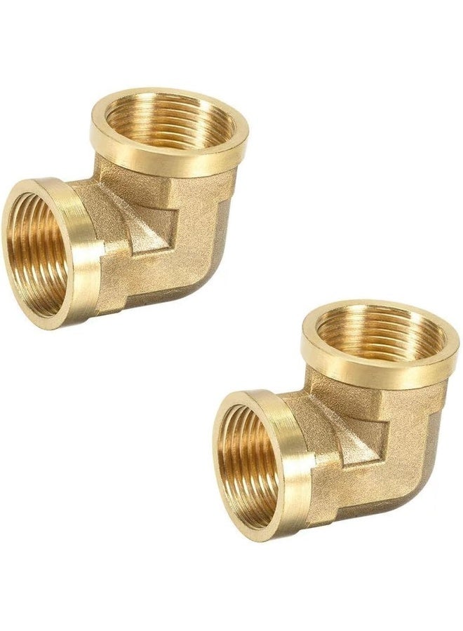 Royal Apex 2Pcs Set Brass Multi Purpose Hose Fittings With Bsp Thread For Plumbing Gas Hot Water Pipe Connector Pneumatic Etc Female Elbow 1/4 Inch - Image 1