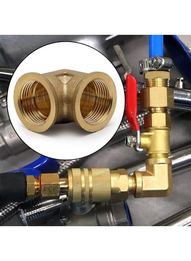 Royal Apex 2Pcs Set Brass Multi Purpose Hose Fittings With Bsp Thread For Plumbing Gas Hot Water Pipe Connector Pneumatic Etc Female Elbow 1/4 Inch - Image 5