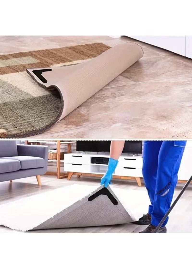 SahlTech 12-Piece Reusable Rug Gripper Stickers, Washable Non-Slip Carpet Corner Pads for Hardwood Floors, U-Shape Rug Stickers to Prevent Sliding, Curling & Rolling Edges - Image 4