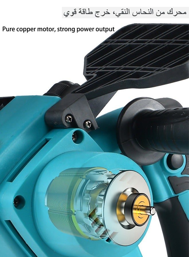 WEMART 12 inch Cordless Electric Chainsaw with Rechargeable 2 Battery & 1 Chains, Portable Electric Saw for Tree Branch Trimming Wood Cutting Gardening - Image 3