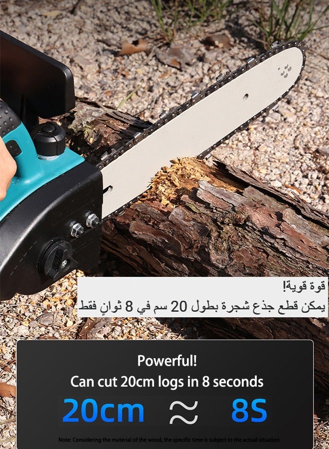 WEMART 12 inch Cordless Electric Chainsaw with Rechargeable 2 Battery & 1 Chains, Portable Electric Saw for Tree Branch Trimming Wood Cutting Gardening - Image 5
