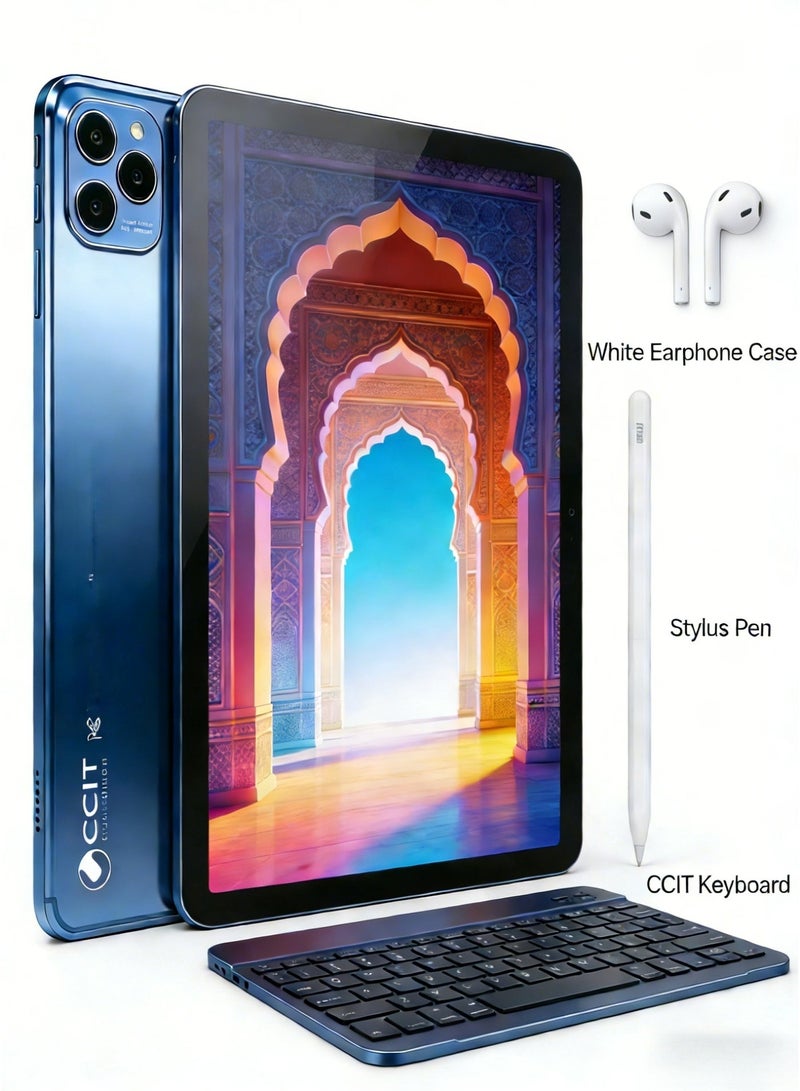 CCIT Tab 16Pro+ Tablet, 10.1 Inch, 16GB RAM, 1TB ROM, 5G WiFi, Dual SIM, Android 15, With Keyboard & Bluetooth Headset - Blue - Image 2