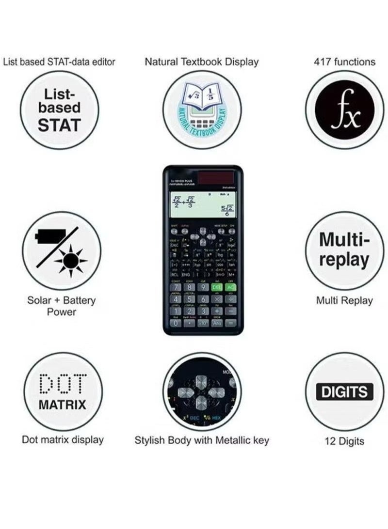 JOYFOCUS Fx-991Es Plus 2nd Edition Scientific Calculator Black - Image 4