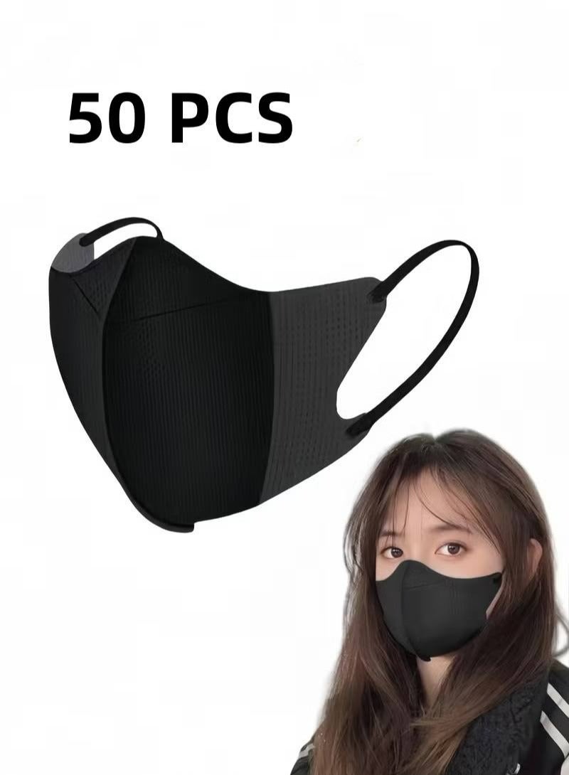 Pack of 50 Disposable 3D Adult Masks 3-Layer Filter Protective Breathable Comfort Mask Ideal for Daily Use - Image 1