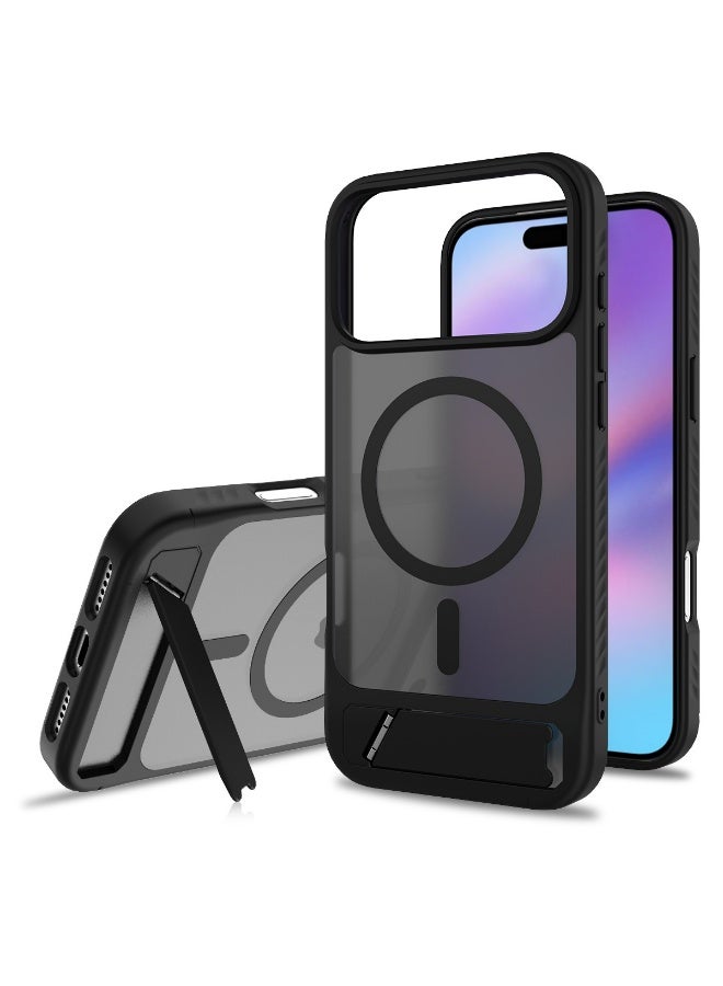 Magnetic Compatible with iPhone 17 Pro Max  Case, 【Built-in Invisible Kickstand】【Compatible with Mag-Safe】Slim Translucent Matte Phone Case  Slim Fit Military Grade Drop Protection Shockproof Anti-Fingerprint Phone Case, 6.9'' inch 2025 - Image 1