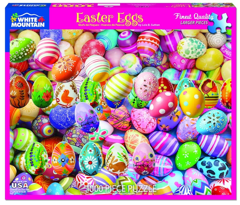 White Mountain Puzzles Easter Eggs  1000 Piece Jigsaw Puzzle - Image 1