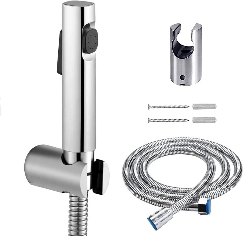 BWDM ABS Health Faucet with SS304 Grade 15 Meter Flexible and Spring Heavy Metal Hose Pipe and Wall Hook Also Use for Shower Head Chrome Finish Jet Spray for Toilet - Image 1
