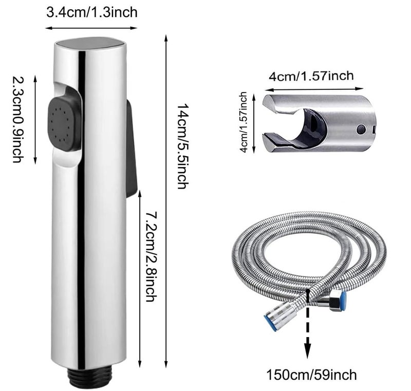 BWDM ABS Health Faucet with SS304 Grade 15 Meter Flexible and Spring Heavy Metal Hose Pipe and Wall Hook Also Use for Shower Head Chrome Finish Jet Spray for Toilet - Image 2