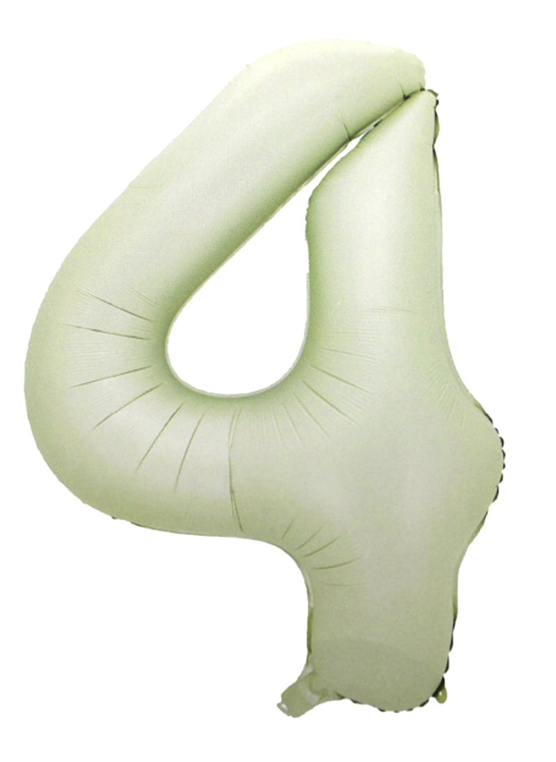 PARTY FUN - Foil Number Balloon 16" No.4 Cream Color - Image 1