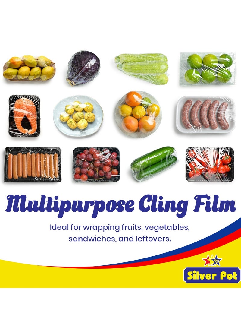Silver Pot عبوة ترويجية من ورق الألمنيوم الثقيل - 2 لفة (45 سم × 3.75 م لكل منها) بالإضافة إلى 1 فيلم لاصق مجاني - متين ومتعدد الاستخدامات للطهي، الخبز، التغليف، وتخزين الطعام - Image 3