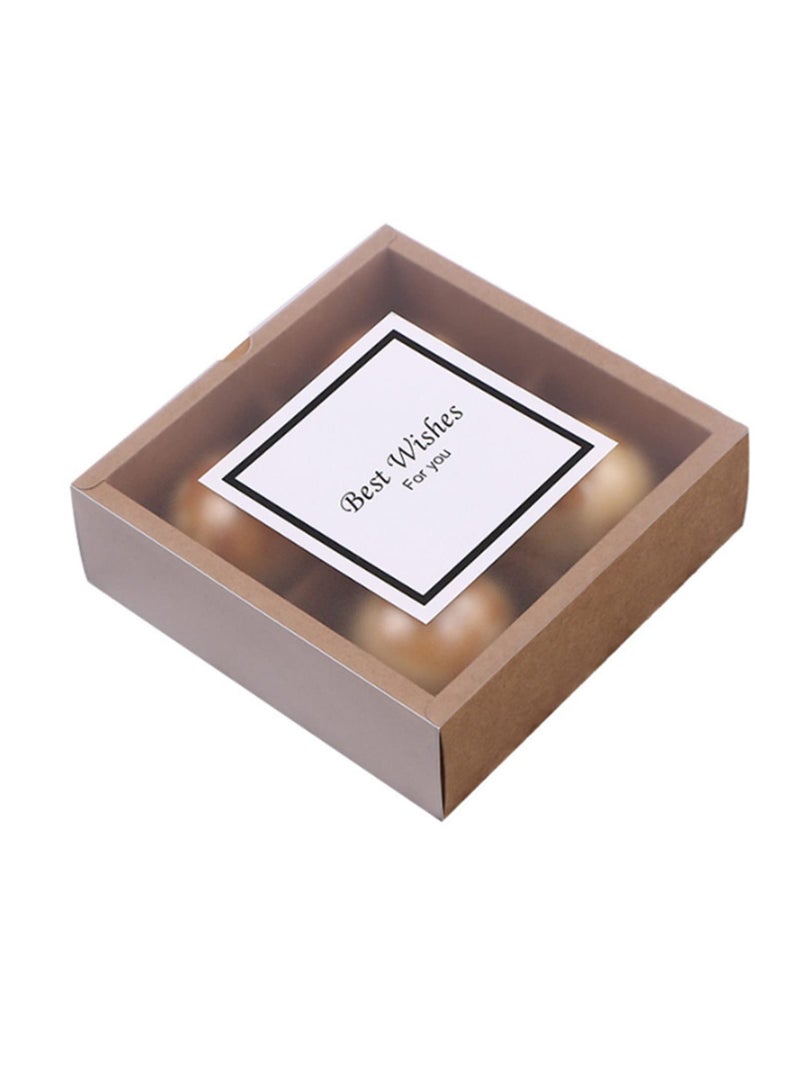 Cupcake Boxes with Inserts and Display Windows, Brown Kraft Treats Gift Boxes, Cupcake Containers for Baking Pastries Goodies Biscuits (15 Packs 4 Lattices) - Image 3