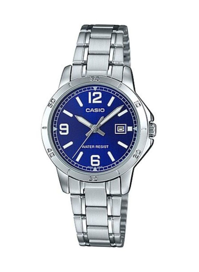 Women Stainless Steel Analog Watch LTP-V004D-2BUDF - 46 mm - Silver