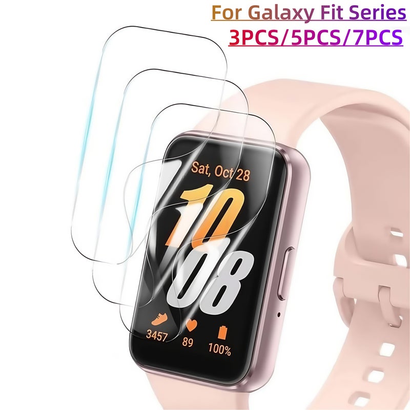 5 قطع واقي شاشة من مادة TPU الهيدروجيل الناعم لساعات سامسونج Galaxy Fit وFit E وFit 2 وFit 3 وFit 2019 و2024 والموديلات المشابهة - تقنية الإصلاح الذاتي خلال 24 ساعة - فائق النحافة - امتصاص الصدمات - شفافية عالية - حساسية عالية - تغطية كاملة - Image 3
