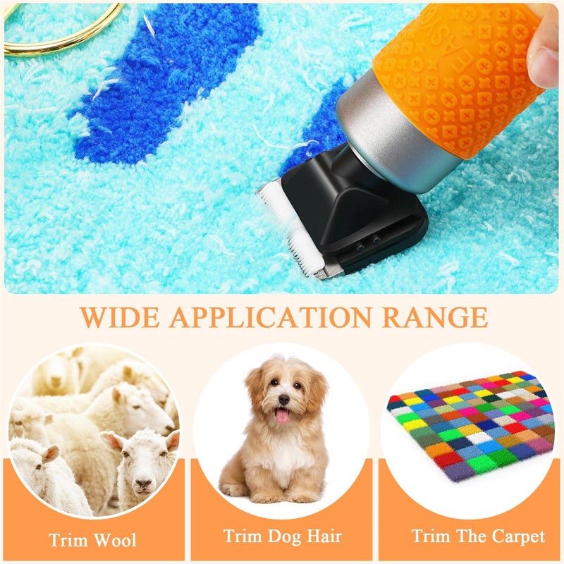 Electric Carpet Trimmer Low Noise Professional Electric Carpet Trimmer Pet Trimmer Low Noise Vibration Carpet Trimmer 200W High Power, Stepless Speed Control - Image 5