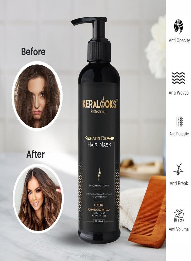 Keralooks Professional® Smoothing Plus Keratin Shampoo & Mask | Keratin + Argan Oil | Controls Frizz, Smoothens & Nourishes Dry Hair | For Straighter, Shinier Hair | 250ml Each | Hair Care for Women - Image 5