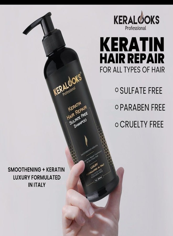 Keralooks Professional® Smoothing Plus Keratin Shampoo & Mask | Keratin + Argan Oil | Controls Frizz, Smoothens & Nourishes Dry Hair | For Straighter, Shinier Hair | 250ml Each | Hair Care for Women - Image 2