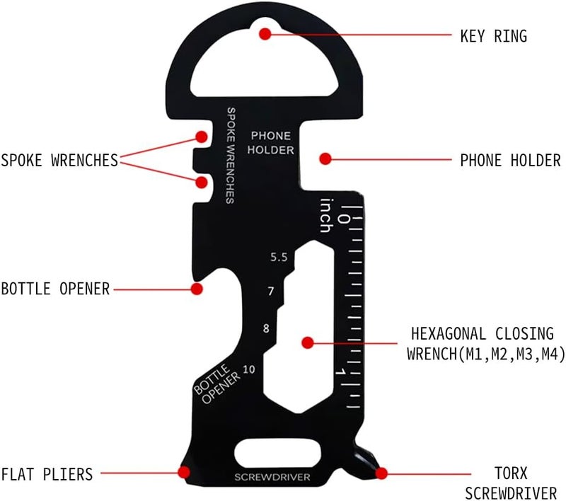 Cutiful 18 in 1 Snowflake Multitool & 8 in 1 Card Tool Stocking Stuffers for Men Christmas Gifts, Multi Tools for Dad from Daughter Son, Gifts for Men (silver) - Image 3