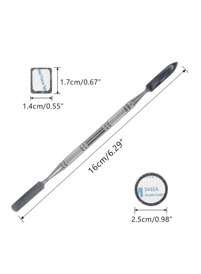 DanziX 70Pcs Metal Stickers for magnetic palette, Palette Empty Eyeshadow Makeup Palette + 2 Depotting Spatula (35Pcs Round + 35Pcs Square) - Image 2