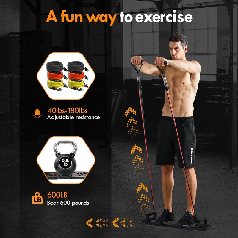 MQRW Push Up Board with Pilates Bar and 20 Fitness Accessories for Full Body Workout - Image 3