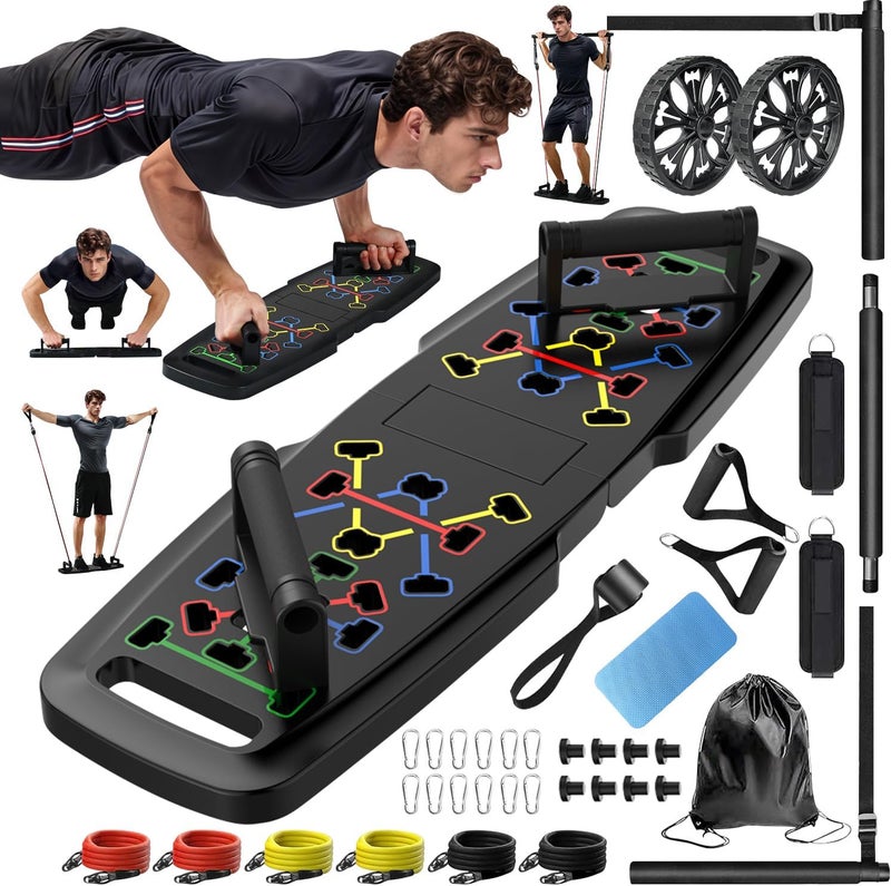 MQRW Push Up Board with Pilates Bar and 20 Fitness Accessories for Full Body Workout - Image 1
