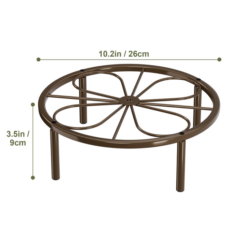 Chinpakden Brown Plant Stand Plant Holder - 10.24'' Short Plant Riser for Garden Courtyard, Heavy Duty Flower Stand for Multiple Plant Indoor or Outdoor. - Image 5