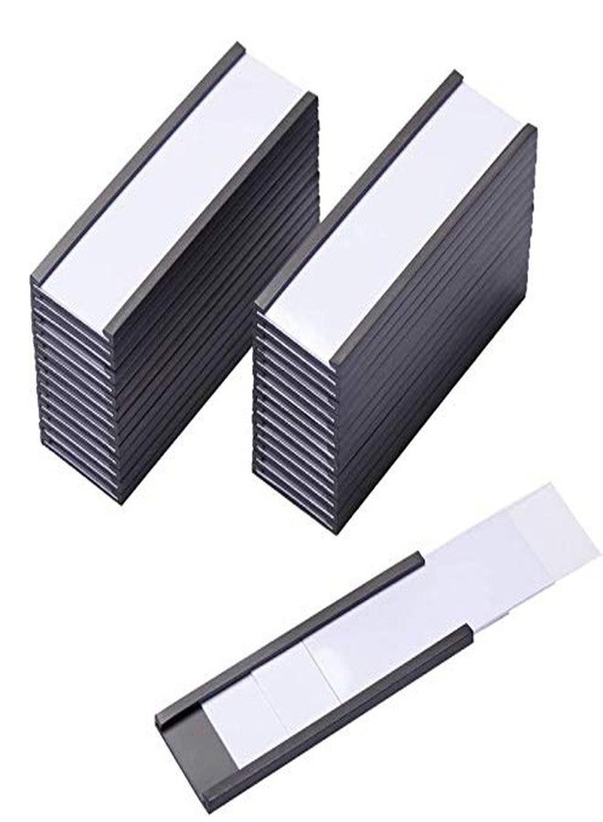 Eeoyu Magnetic Label Holders with Magnets Magnetic Data Card Holders with Clear Plastic Protectors for Metal Shelf, Whiteboard, Set of 50 (0.8 x 3 Inch) - Image 1