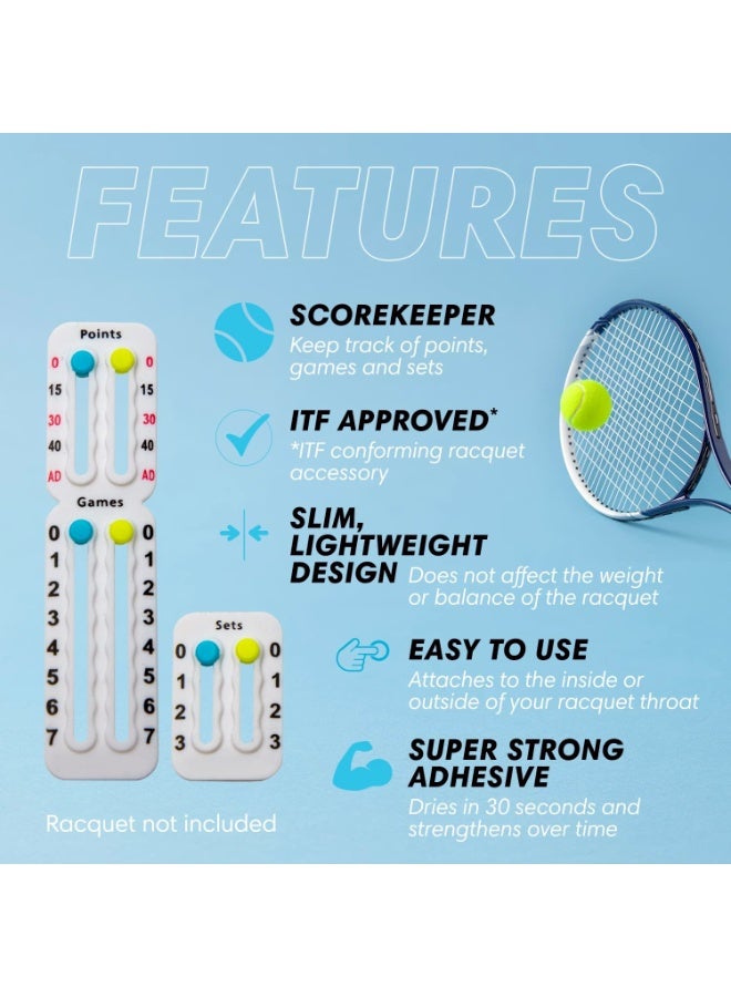 Portable Tennis & Padel Racket Scorekeeper, Ultra‑Light 1.9g Mini Score Board for Points Games Sets, ITF Conforming - Image 5