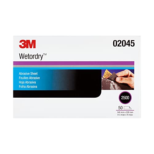 3M Wetordry Abrasive Sheet, 434Q, 02621, 1000+ Grit, 5 1/2 in x 9 in, Pack of 50 Heavy Duty Sandpaper Sheets for Auto Sanding, Metal Sanding, Finishing, Paint Prep - Image 2