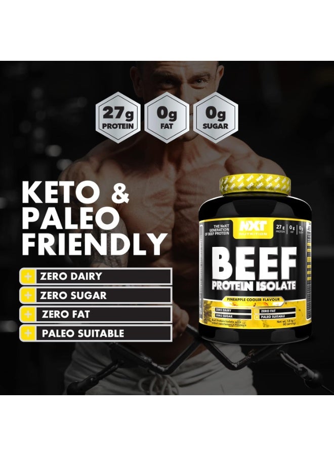 NXT Nutrition Beef Protein Isolate Zero Dairy Pineapple Cooler Flavour 60 Servings 1800g - Image 3
