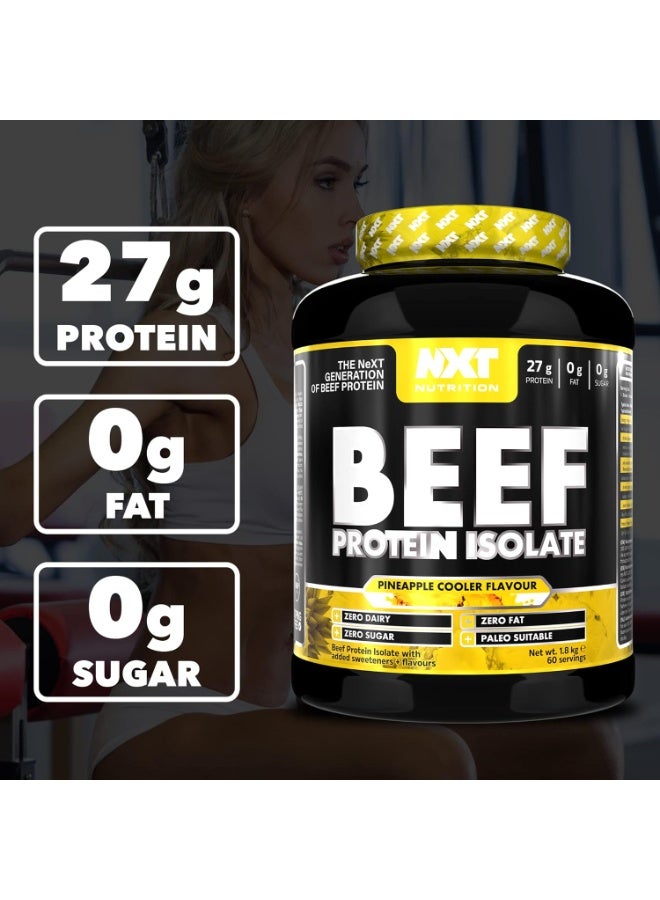 NXT Nutrition Beef Protein Isolate Zero Dairy Pineapple Cooler Flavour 60 Servings 1800g - Image 4