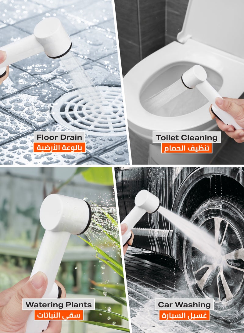 HOMESTAR ABS Bidet Sprayer with Holder - White Adjustable Pressure Handheld Spray Wall Eco-Friendly Easy Installation for Bathroom Hygiene Personal Care Cleaning Washing and Watering - Image 5