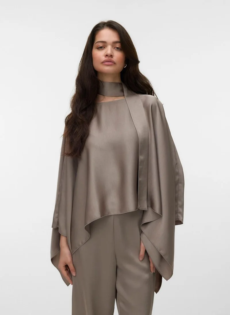 فيرو مودا VMMIRO Long Sleeve Cape Scarf Top Woven