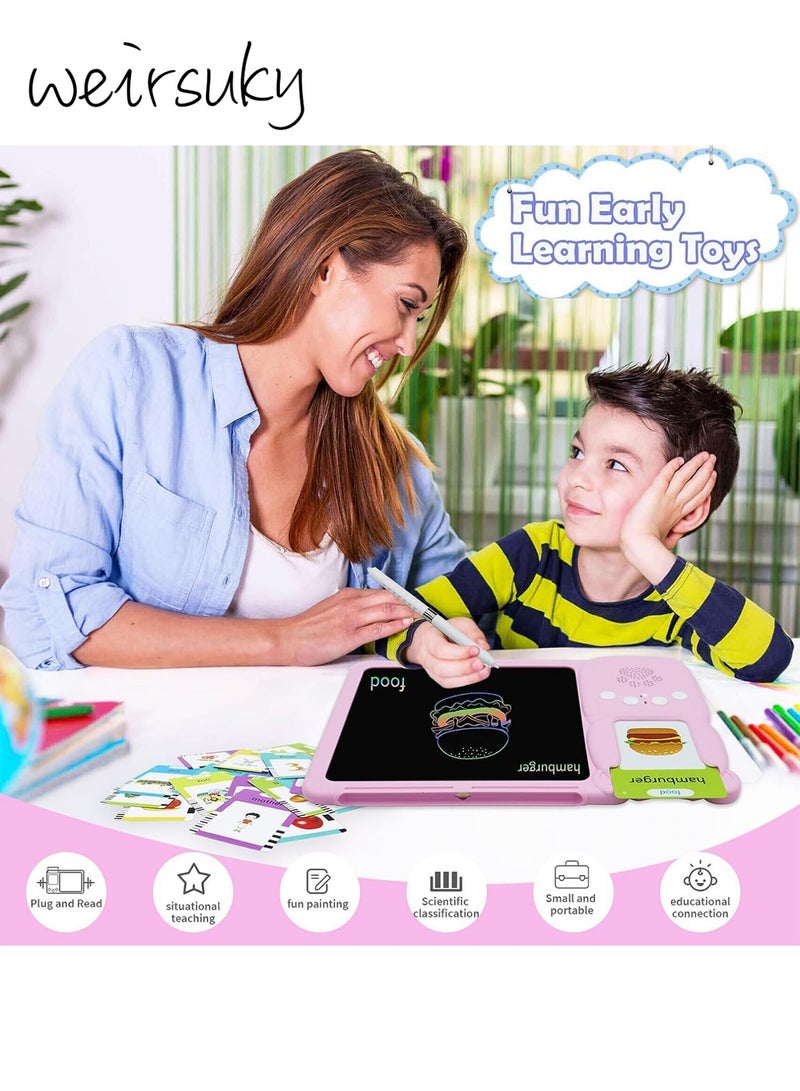 weirsuky Arabic English Learning Toys, Talking Flash Cards Writing Tablet for 3-8 Year Old Boys Girls 510 Words Baby Talking Flash Cards Speech Therapy Autism Toys for Autistic Children Montessori Toys Birthday Gifts for Kids - Image 5