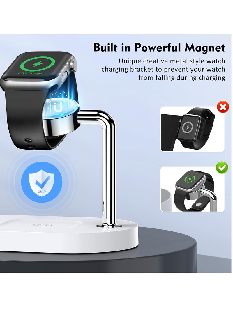 General Magnetic Wireless Charger for iPhone: 3 in 1 Charging Station for Multiple Device Apple - 18W Fast Mag-Safe Charger Dock Stand for iPhone 15 14 13 12 Pro Max Apple Watch iwatch & Airpods  - Image 3