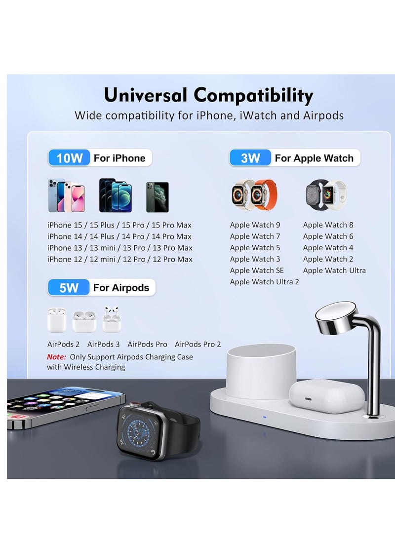 General Magnetic Wireless Charger for iPhone: 3 in 1 Charging Station for Multiple Device Apple - 18W Fast Mag-Safe Charger Dock Stand for iPhone 15 14 13 12 Pro Max Apple Watch iwatch & Airpods  - Image 5
