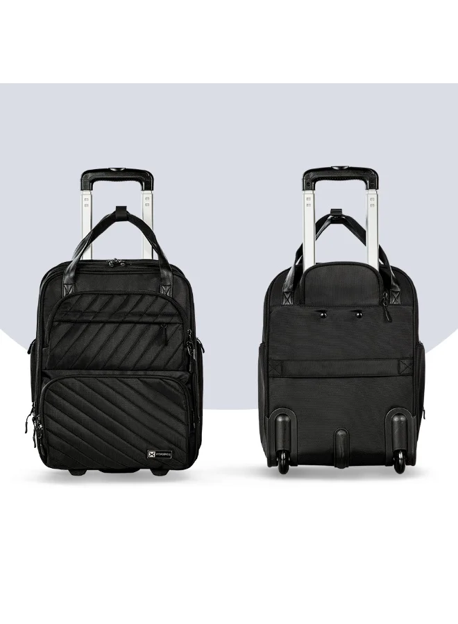 Hydrobrew HYDROBREW Trolley 17" Travel Bag - Black | 2-in-1 Handbag & Cabin Trolley