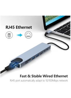 Generic USB C Hub Docking Station, 8 in 1 USB C Dongle with 4K@60Hz HDMI, RJ45 Ethernet, 100W PD, SD/TF Card Reader, 2 USB Ports, USB Type C Hub for MacBook Pro Air M1 Dell XPS Nintendo Switch  - Image 4