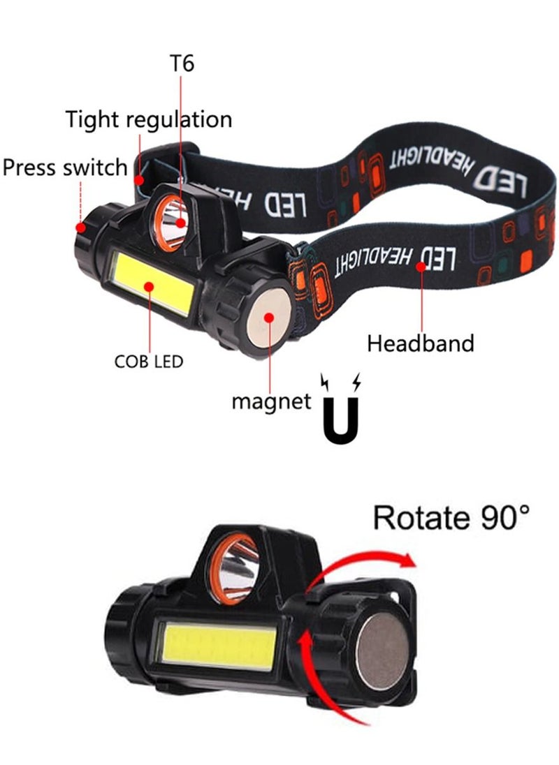 Waterproof Rechargeable Headlight By Ishwaz Suitable For All Severe Weather Conditions Very Durable And Super Bright Light With Multi Modes Adjustable Strap Fast Charging And Long Battery Timing