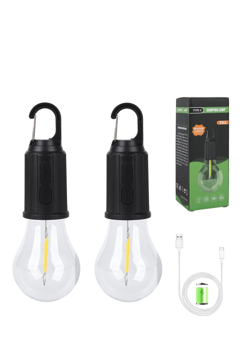 KASTWAVE 2 Pack Camping Lantern Rechargeable, Camping Lights for Tents, 3 Lighting Modes Tent Lamp, Suitable for Camping Hiking Fishing, Backpacking, Emergency, Power Cuts [Energy Class A+++] - Image 1