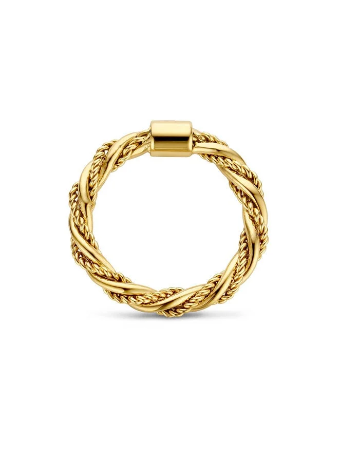 CERRUTI 1881 Giulia Twisted Cable Gold Plated Ring for Women