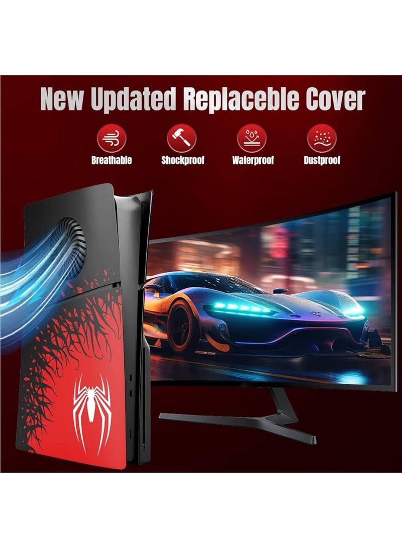 دلتا جيمينج دلتا جيمينغ بلاي ستيشن 5 فيس بليتس- تغطية كونسول PS5 من ABS فاخرة مع فتحات تبريد محسّنة لتدفق هواء مثالي- تصميم أسبايدر-مان أنيق نسخة نحيفة فيس بليتس ارتقِ بإعدادك بأسلوب جريء - Image 3